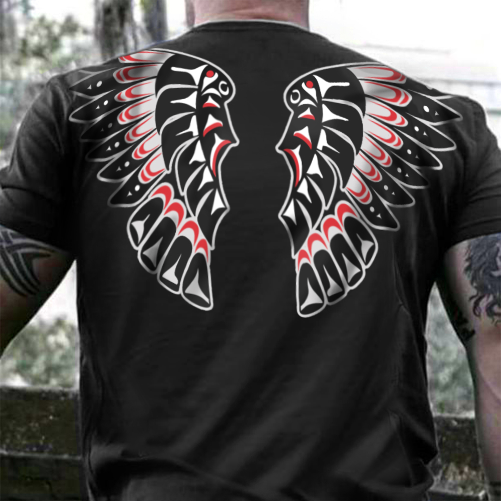 Bird Wings Pacific Northwest Style Spirit Shirt Haida Art 3D Printed T-Shirt Apparel