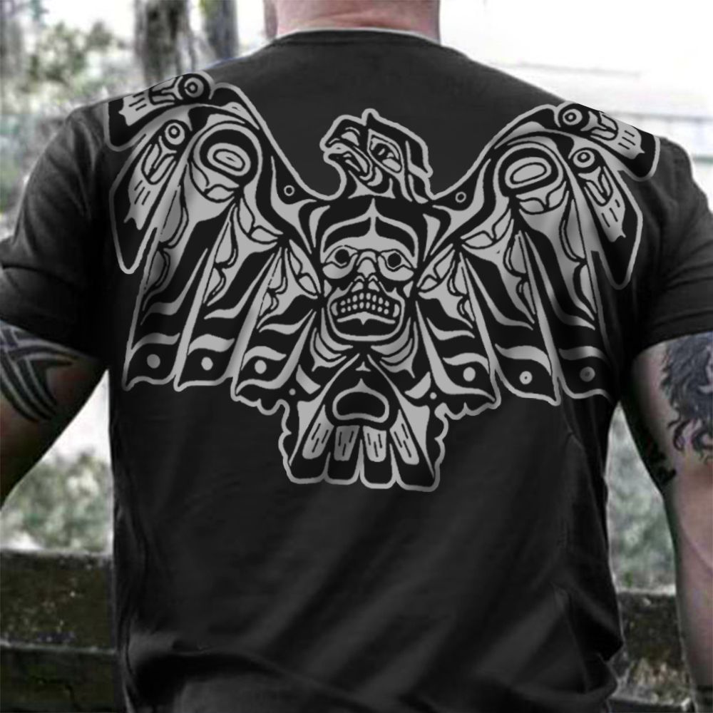 Eagle Pacific Northwest Style Spirit Shirt 3D Printed Haida Art Eagle T-Shirt Clothing