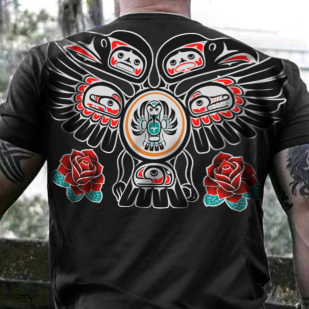 Raven Pacific Northwest Style Spirit Shirt 3D Printed Haida Art Raven T-Shirt Apparel