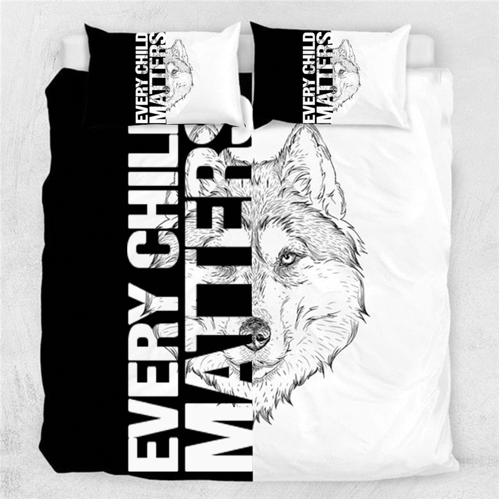 Wolf Every Child Matters Bedding Set Canada Orange Day Every Child Matters Awareness Merch