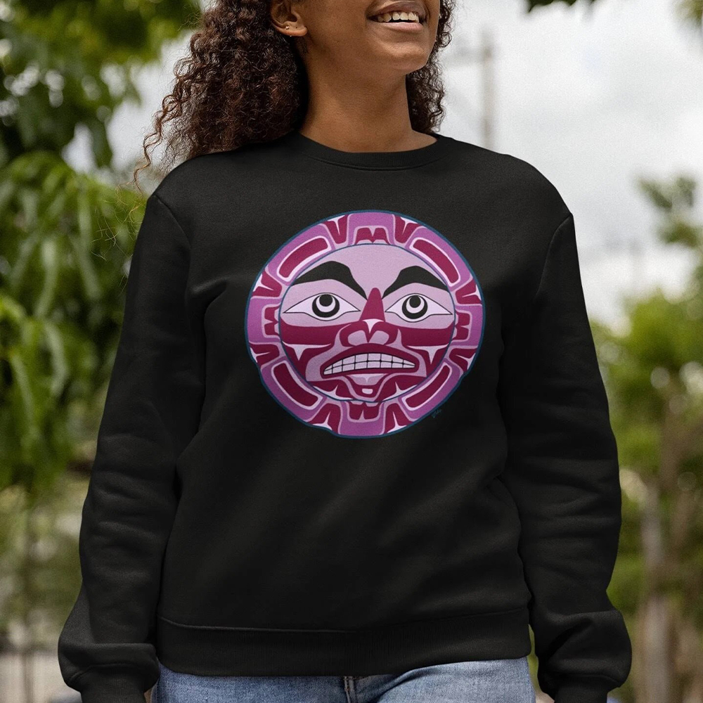 Pacific Northwest Style Sun Sweatshirt Haida Art Symbolism Sun Clothing Merch