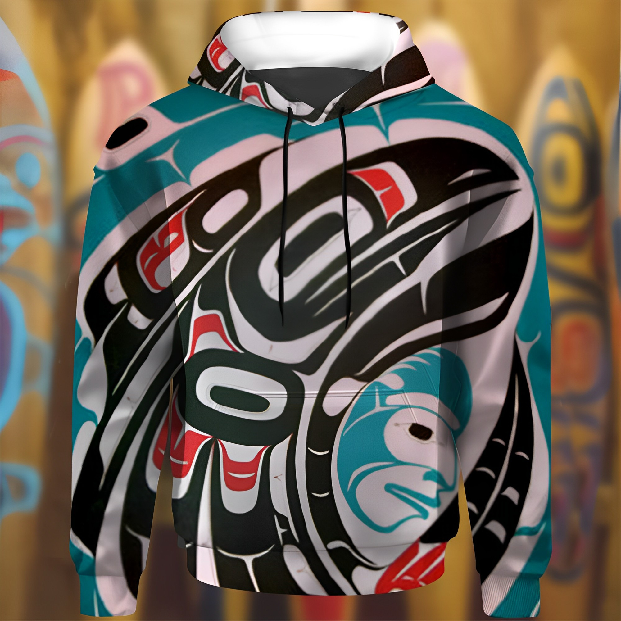 Haida Art Symbolism Hoodie Pacific Northwest Style Hoodie Gift For Guy Friends