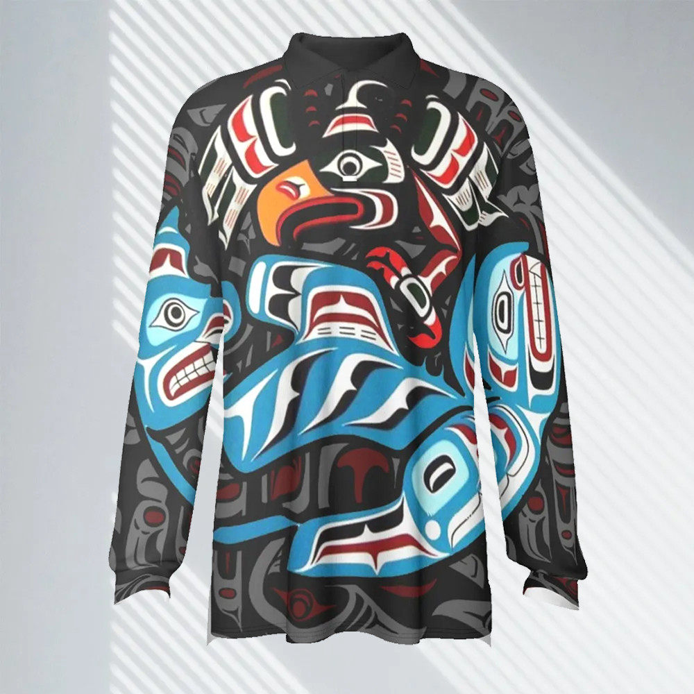 Haida Art Sea Serpent And Full Moon Native 3D All Over Print Hoodie Size  S-5XL