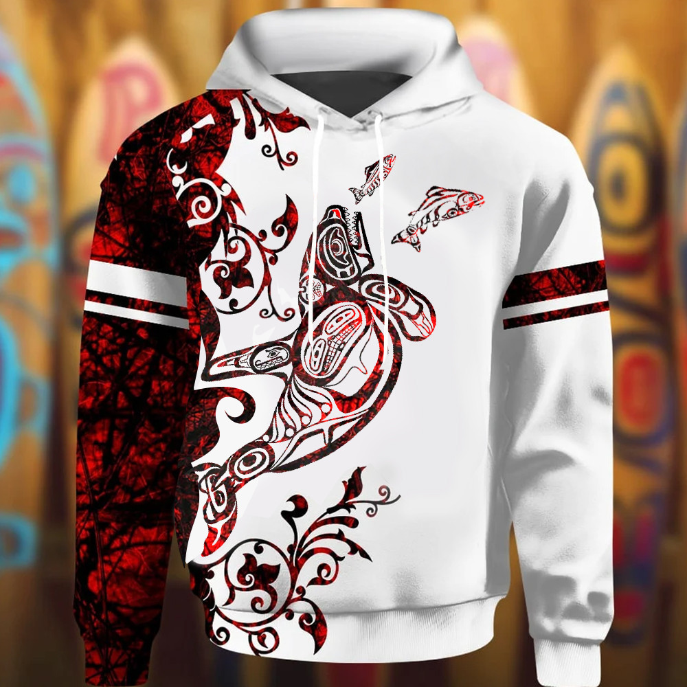 Fish Native American Style Hoodie Northwest Coast Clothing Gifts For ...