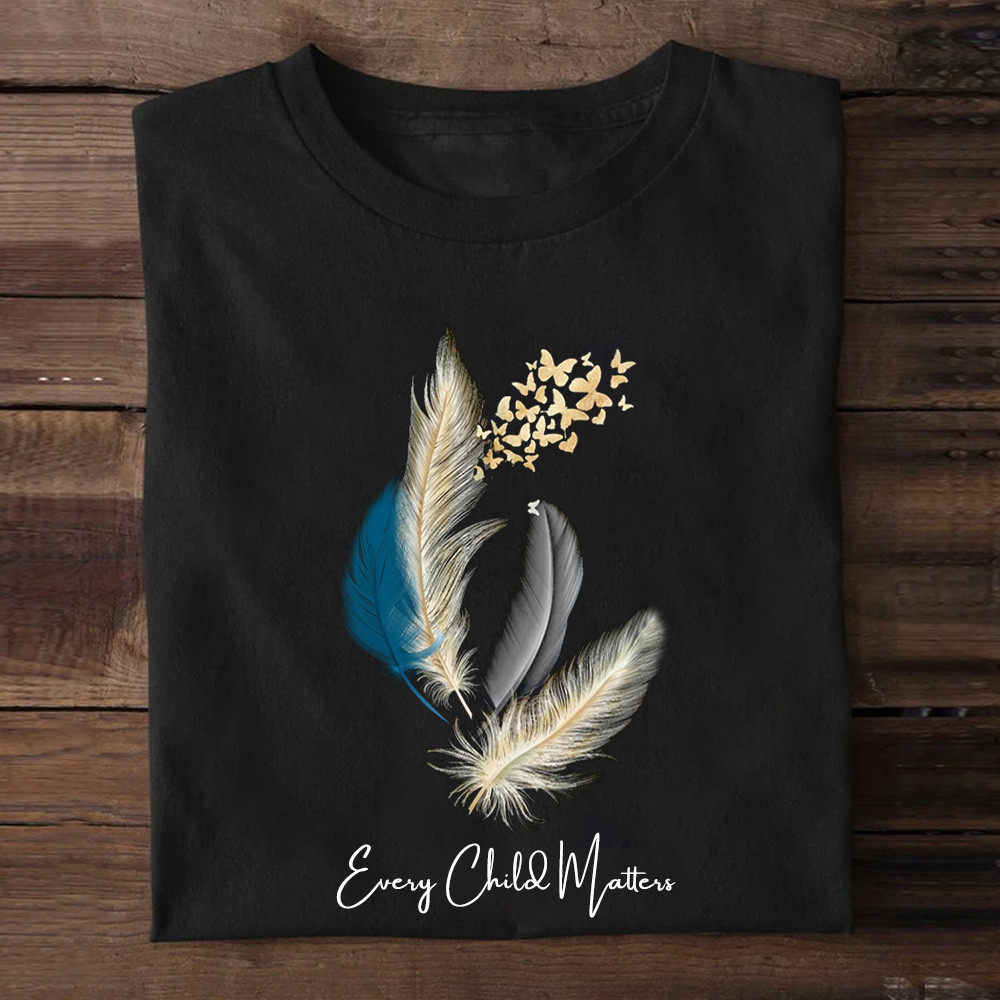 Every Child Matters Shirt Feather Butterfly Graphic Tee Every Child Matters Apparel