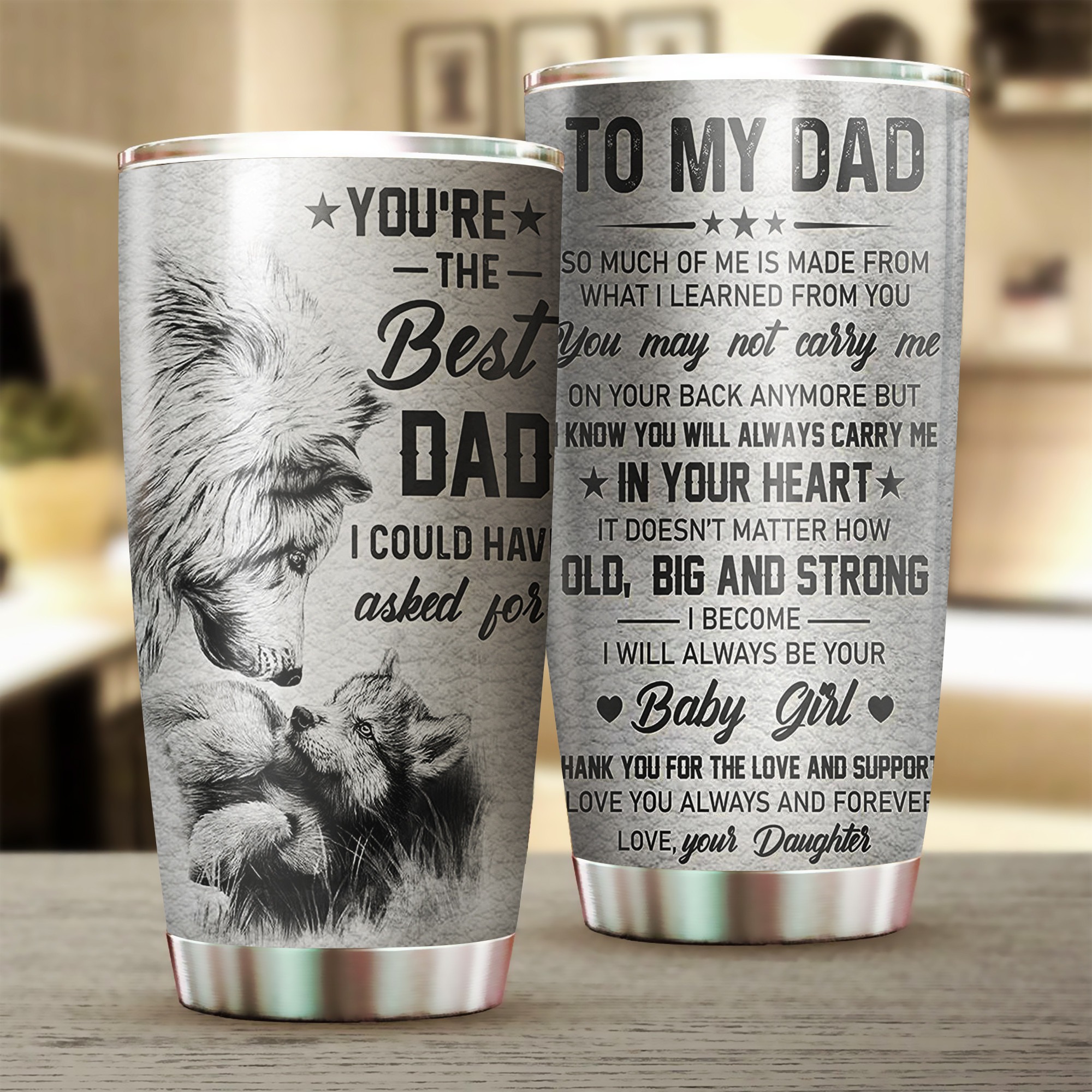 Wolf You Are The Best Dad Tumbler Last Minute Birthday Gifts For Dad From Daughter-1